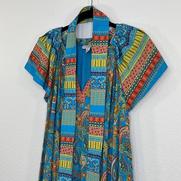 Current Air NWOT Paisley Border Print MIDI Dress‎ size XS - Picture 4 of 12